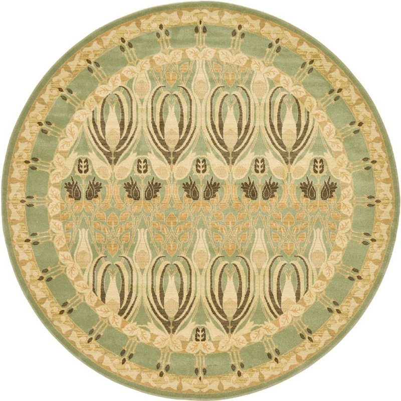 Moore Ikat Indoor Rug, Round 6'1"