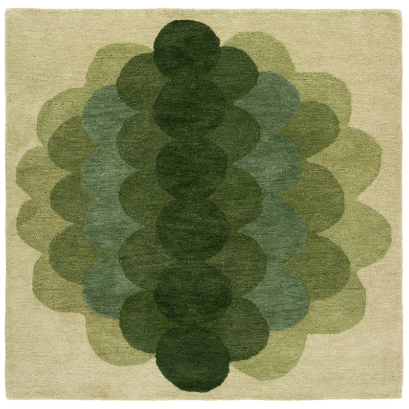 Metro 301 Hand Tufted 90% Wool; 10% Cotton Geometric Rug, Square 6'