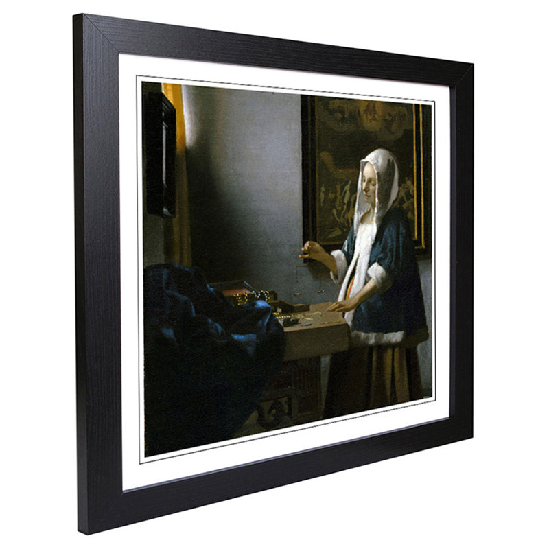 Johannes Vermeer - Single Picture Frame Painting, Black