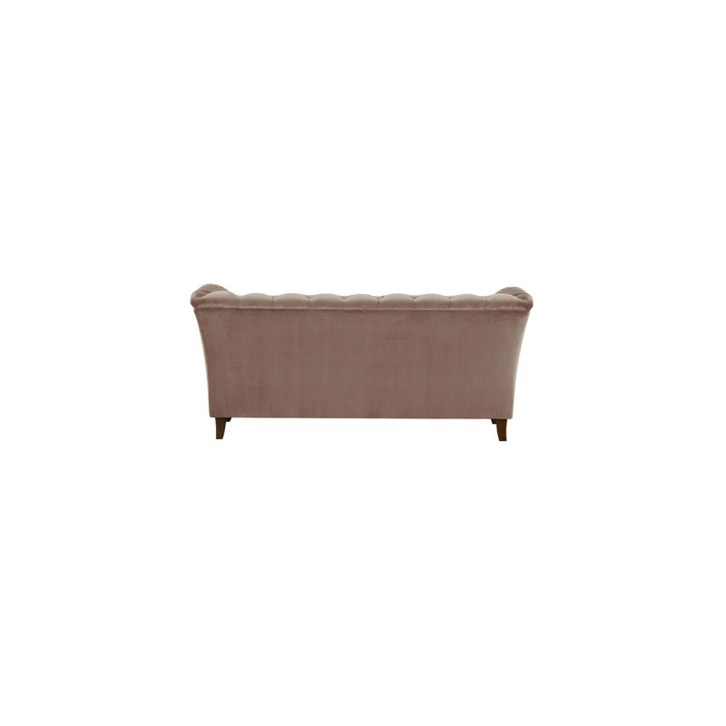 Cassie 2 Seater Velvet Sofa, Dark Oak, Pink
