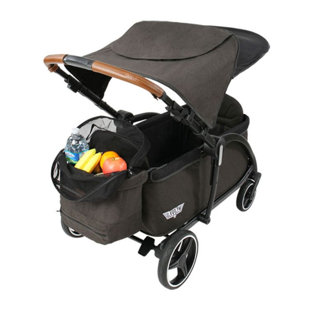 Keenz Class Baby Toddler Kids Black Stroller Wagon with One Touch Brake & Canopy