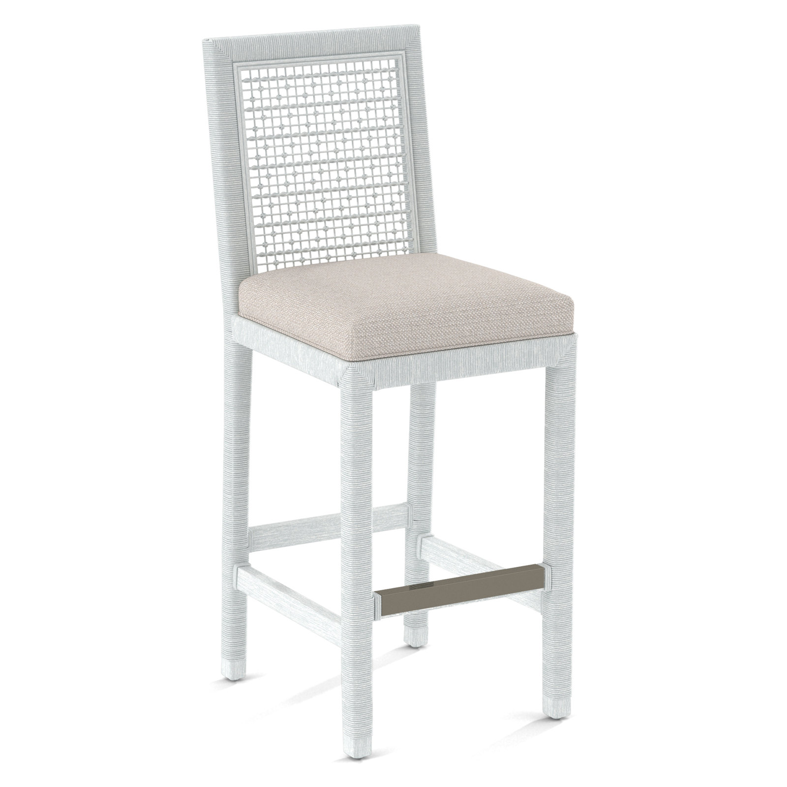 Soren 30" Bar Stool, White Textured Performance, Frost White