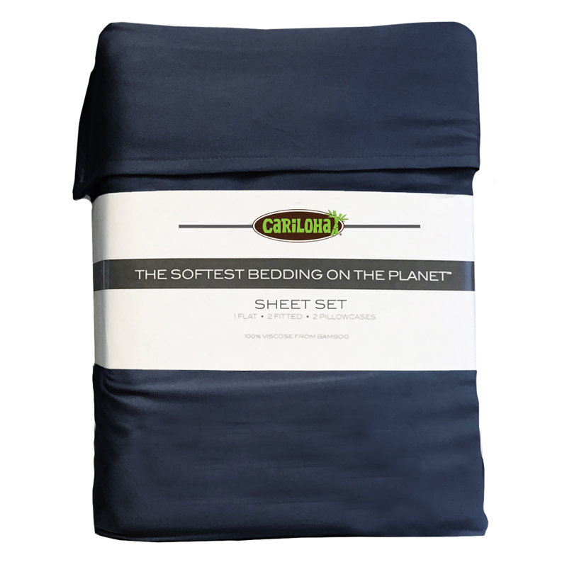 Rayon Twill Sheet Set, Queen Sheet Set + 1 Fitted Sheet + 1 Pillowcases, Bahama Blue
