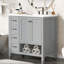 36" Bathroom Vanity With Sink Top, Bathroom Vanity Cabinet With Two Doors And Two Drawers, Solid Wood, Open Shelf, MDF Boards, One Package, Grey