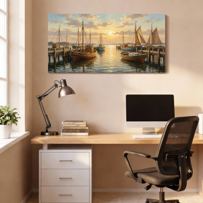 Peinture à l'huile sur toile Harbour Sunset