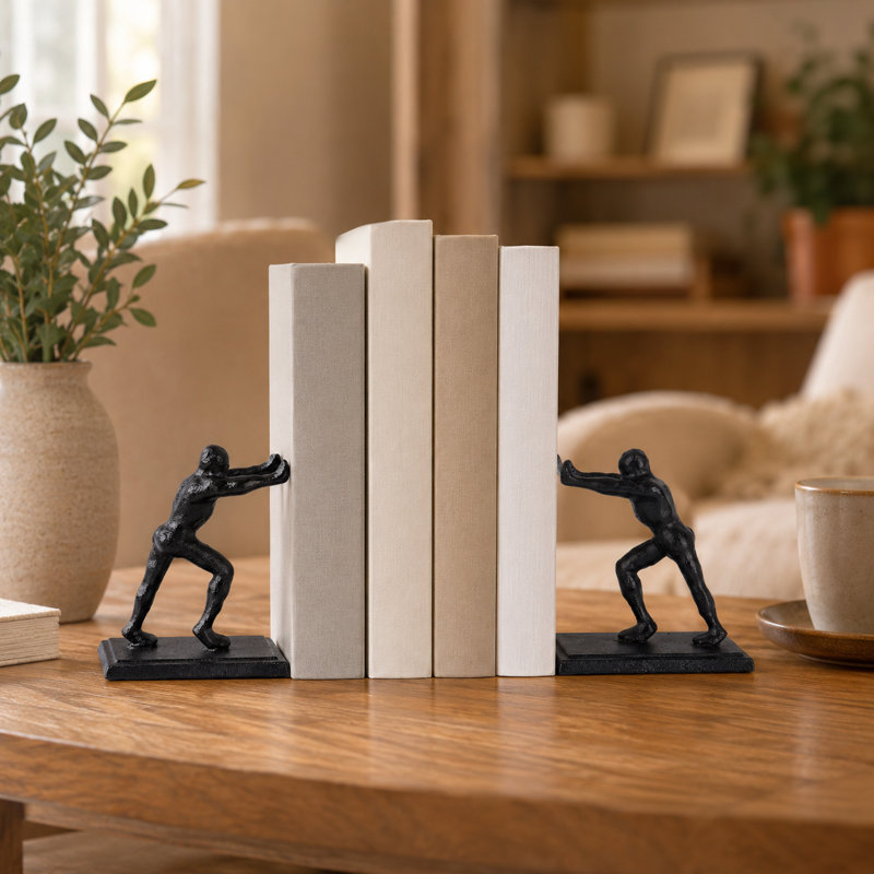 Serre-livres rétro en fonte Man Man