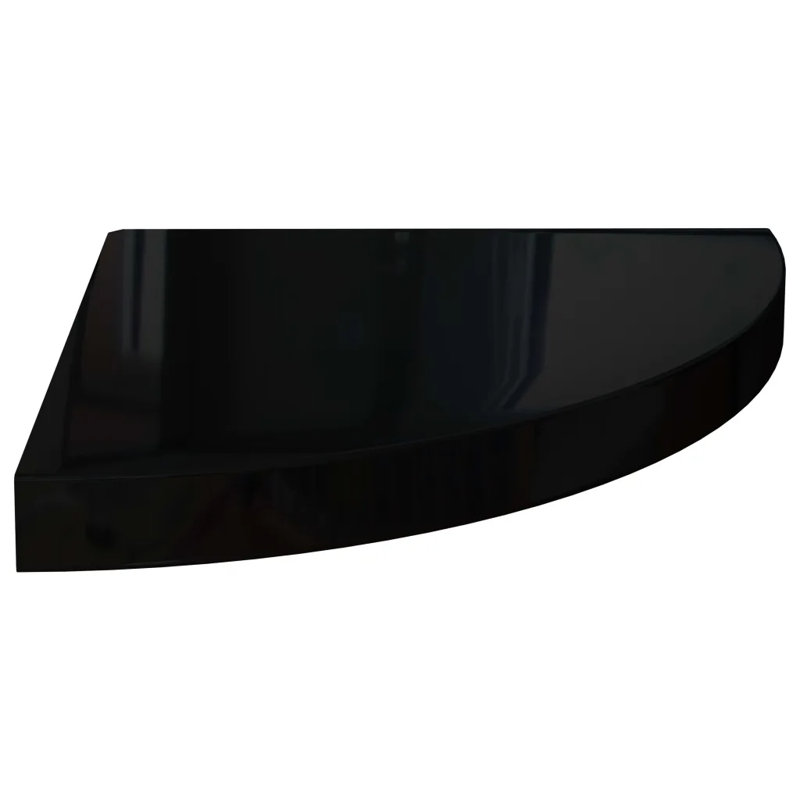 Arsi Corner Shelf, High Gloss Black, 3.8cm H x 35cm W x 35cm D