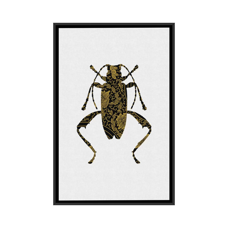 «Beetle IV», impression sur toile, H 26 po x l 18 po x P 1,5 po, Toile avec cadre noir, Pas de tapis