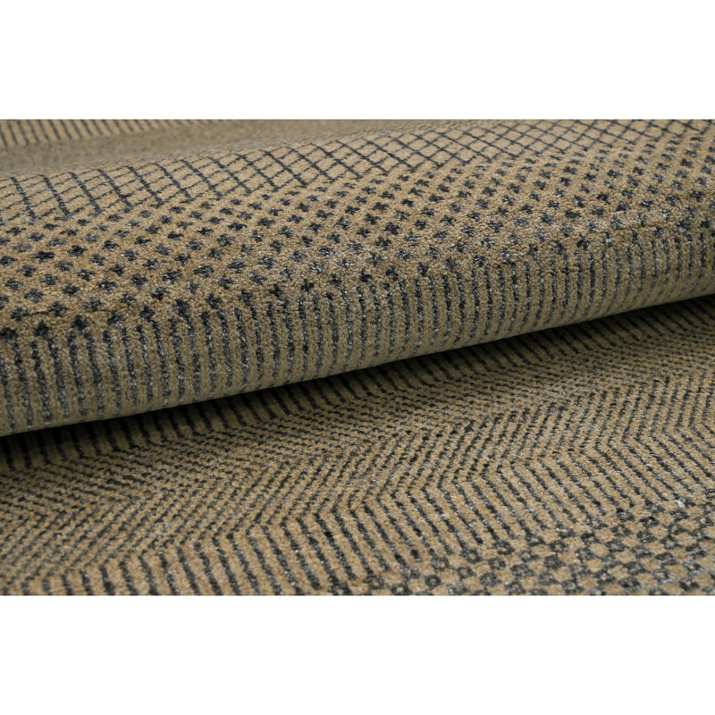 High-Quality Hand-Knotted Natural And Black Area Rug