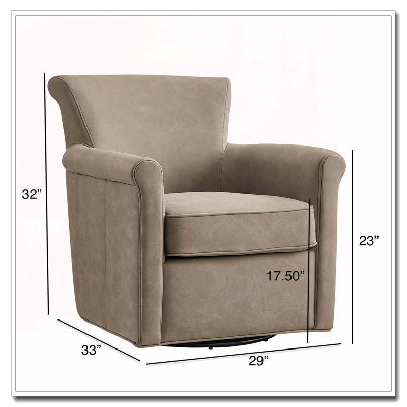 Fauteuil d'appoint pivotant en similicuir, Taupe