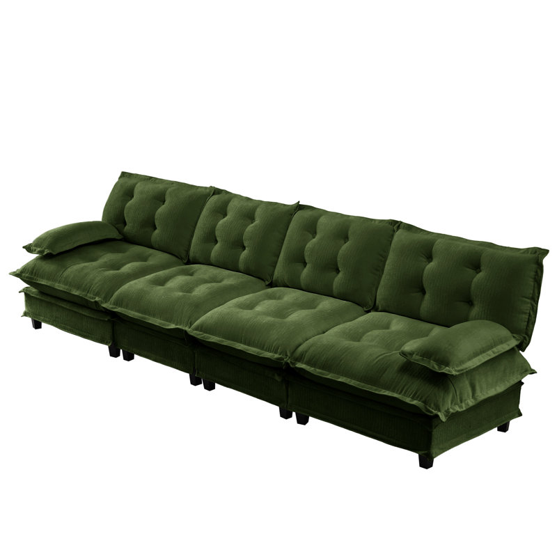 Canapé modulaire moderne modulaire 4 places, chenille respirante modulaire de 138 po, siège confortable pour salon modulaire avec configuration personnalisable, coussins en chenille