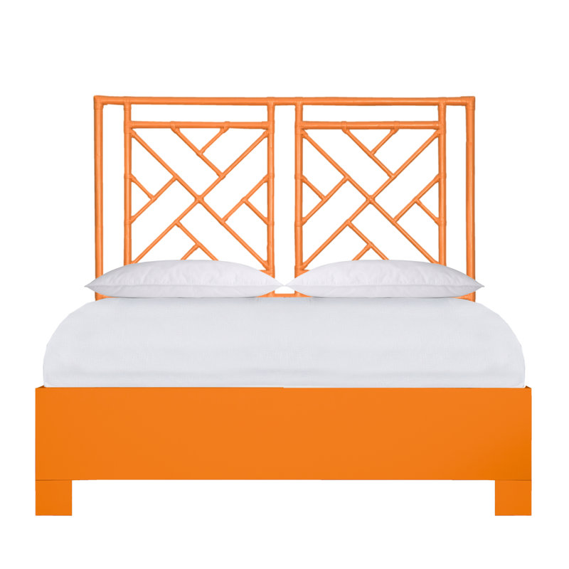 Lit plateforme Olga, Grand, Orange citron