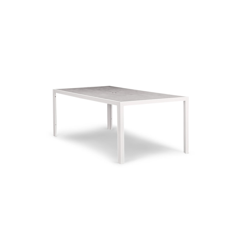 Staple Outdoor Dining Table, White, Concrete