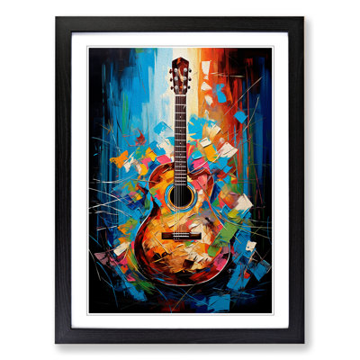 Acoustic Guitar Modern Art - Framed Print
