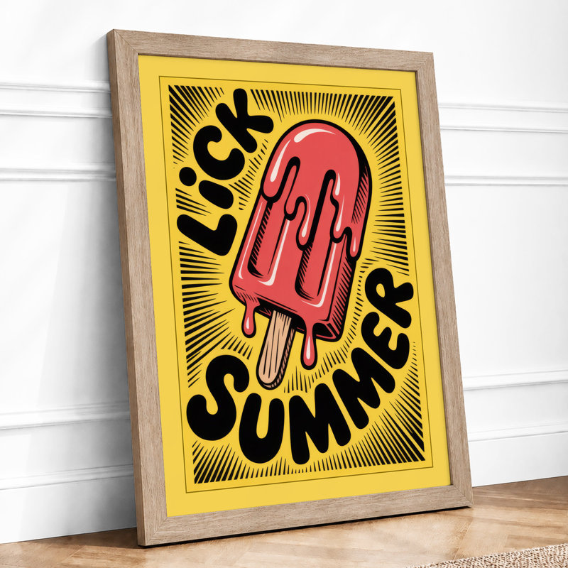 Lick Summer Retro - Framed Print, A1 - 84.1 x 59.4 cm, Oak