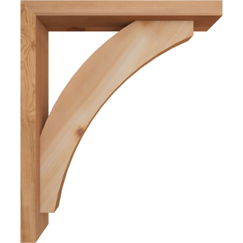 Thorton Block Bracket with Offset Brace, 24 x 20, 3 1/2"W Western Red Cedar (Smooth)