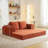 Foldable Modular Corduroy Sofa Bed Convertible Floor Couch , No Assembly Required for Living Room, Bedroom, or Office-128552533-127301837