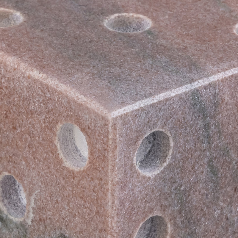 Dice marbre figurines et sculptures abstraites, Rose