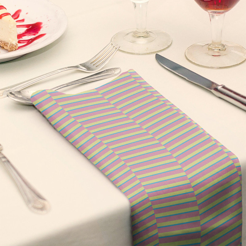 Jaya Cotton Chevron Square Napkin, Pink/Gold, 0.1" H x 22" W x 22" D, Poly Twill