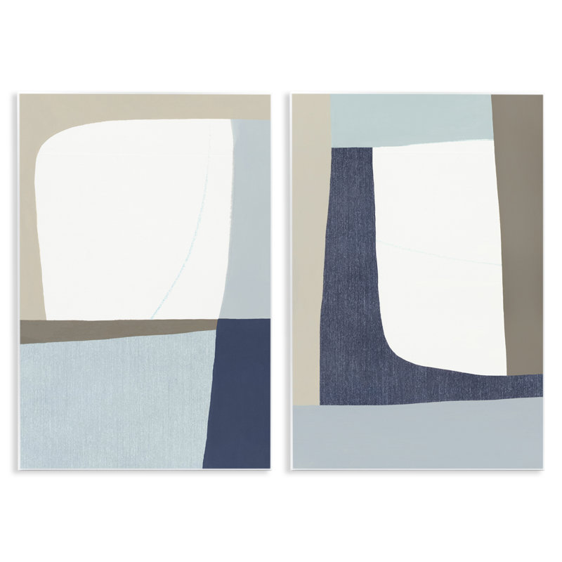 Ensemble de 2 plaques murales Minimal Natural Flow, design par Hannah Dawson, H 15 po x l 20 po