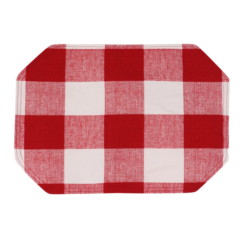 Napperon en coton 17 po Anderson, Rouge / blanc