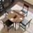 5-Piece Round Dining Table Set for 4 People Vintage Oak-296531405-296531402