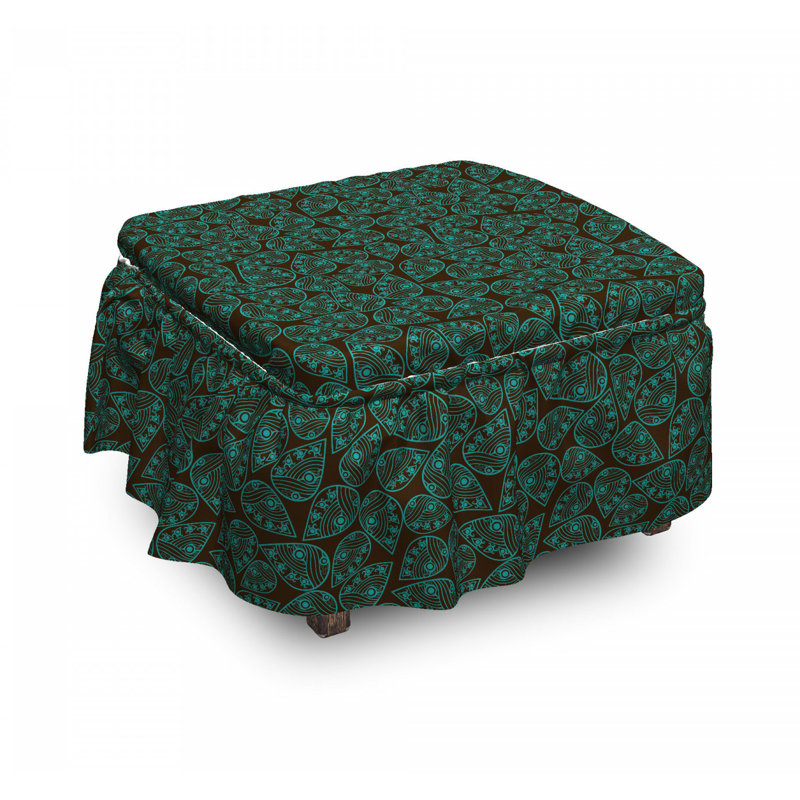 Housse pour repose-pieds feuillage
