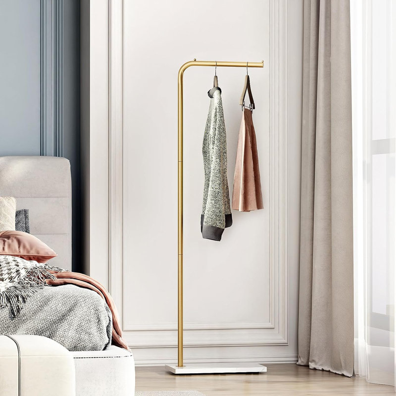 Steel Freestanding Coat Rack, Gold