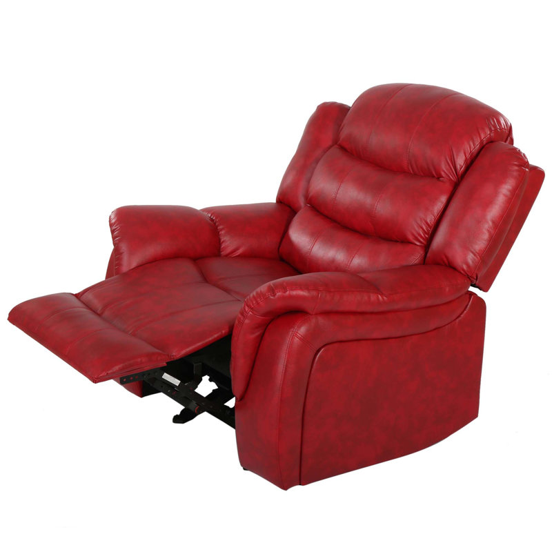 Fauteuil inclinable en similicuir, Rouge sang de bœuf