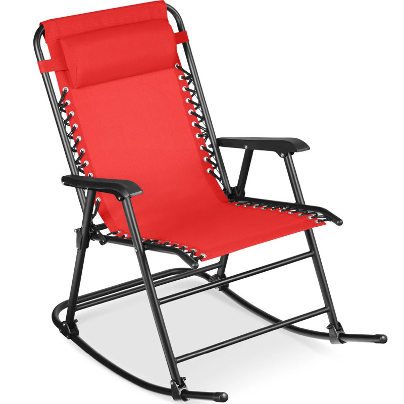 Outdoor Rocking Lounge Chair, Crimson Red