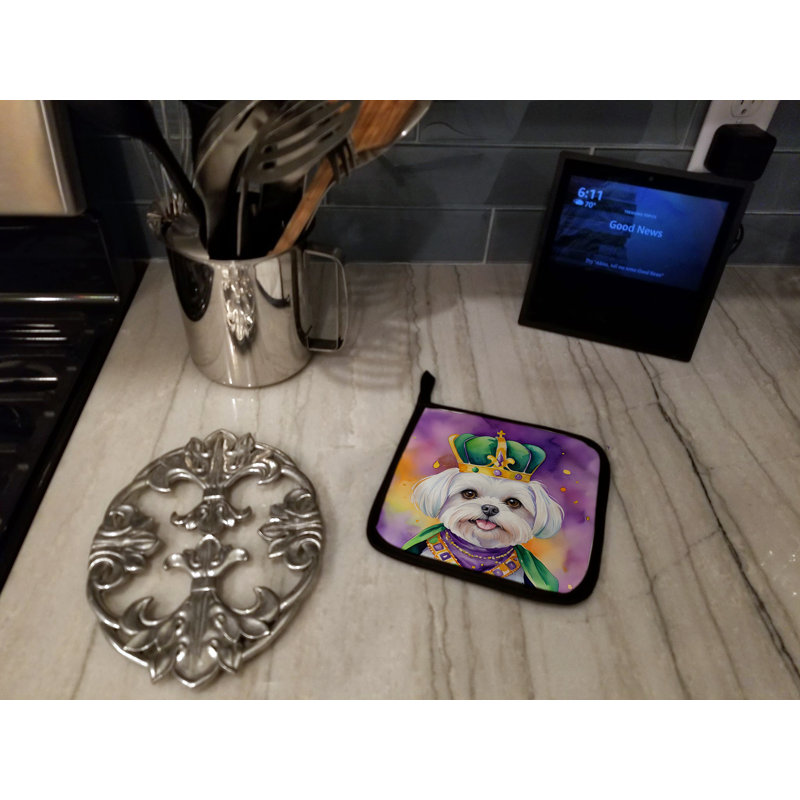 Maltese King of Mardi Gras Pair of Pot Holders