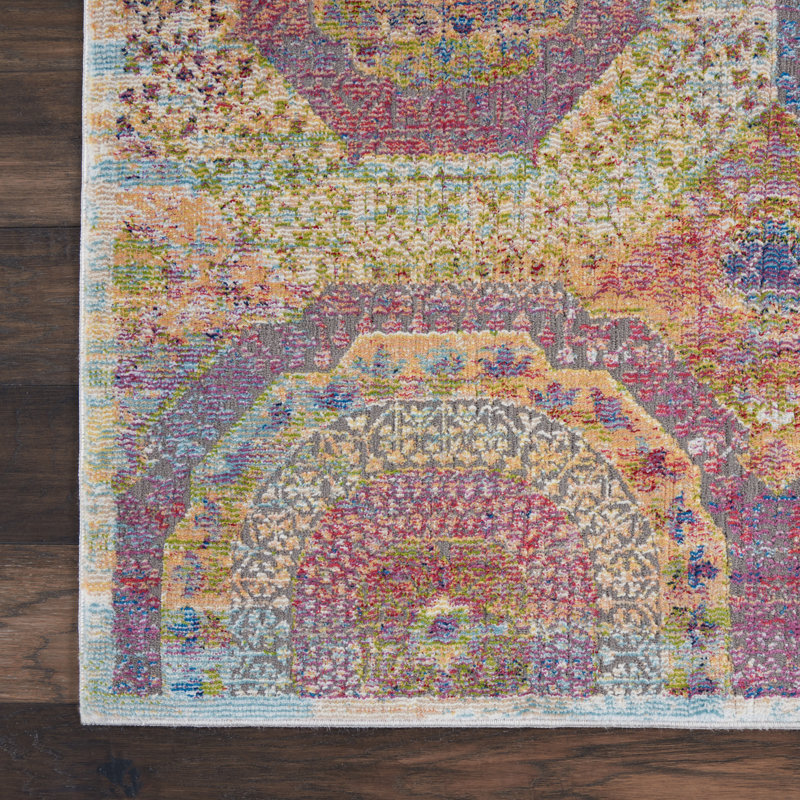 Bungalow Rose Geometric Indoor Rug, Rectangle 4' x 6'