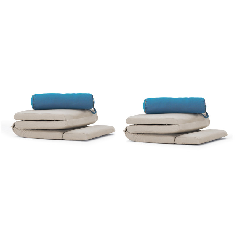 Winnie Outdoor 3'' Chaise Lounge Seat / Back Cushion, Spectrum Indigo Sunbrella®