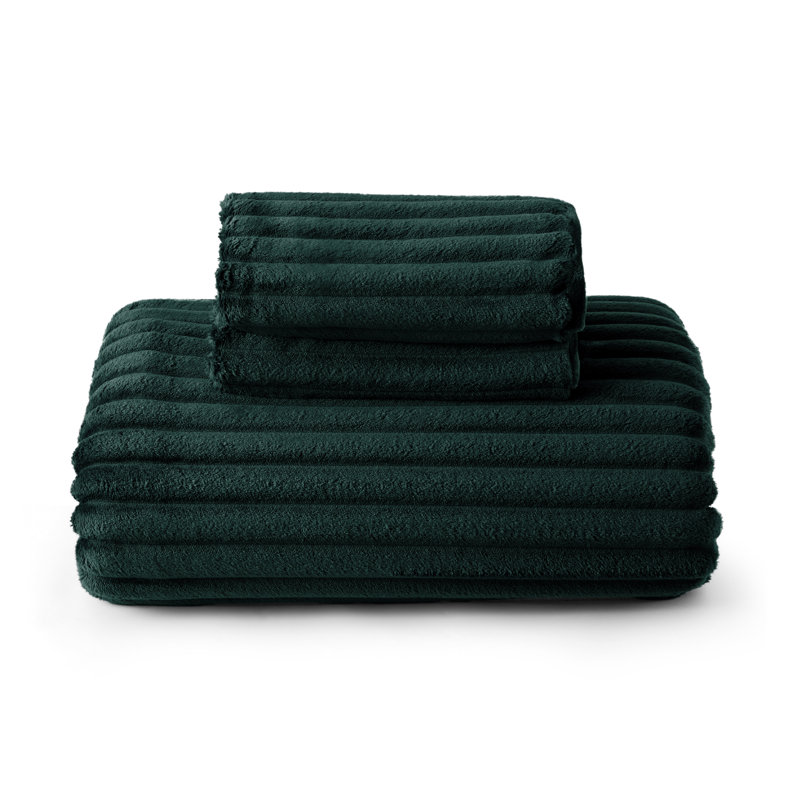 Bedsure Ultra Soft Plush Shaggy Duvet Cover Set, King Duvet Cover + 2 King Pillowcases, Forest Green