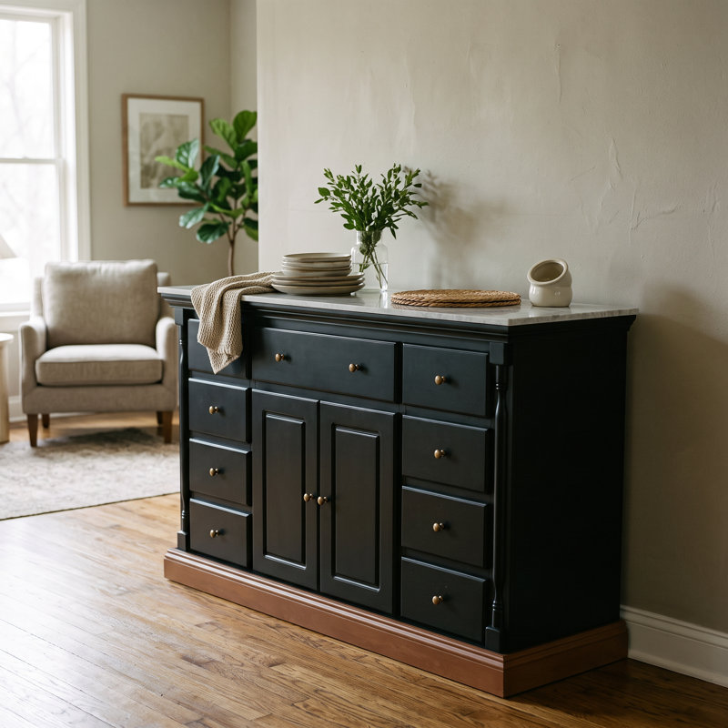 63" W Sideboard Buffet Cabinet