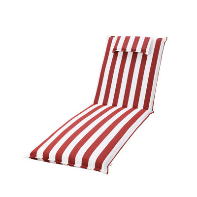  Outdoor Lounge Chair Cushion with Headrest, 79 x 25 x 3.2 Inch