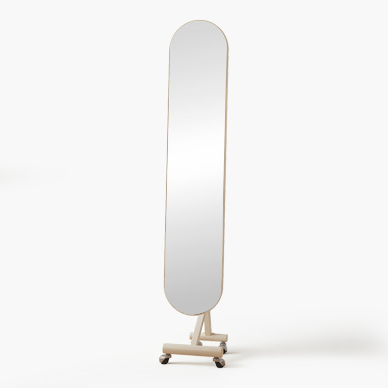 Modern Minimalist Iron Frame Arched Full-Length Mirror, White