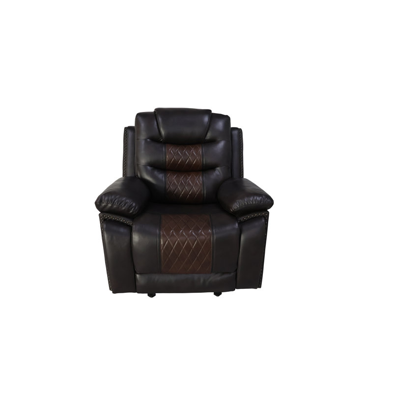 Riek Faux Leather Recliner, Power - Push Button
