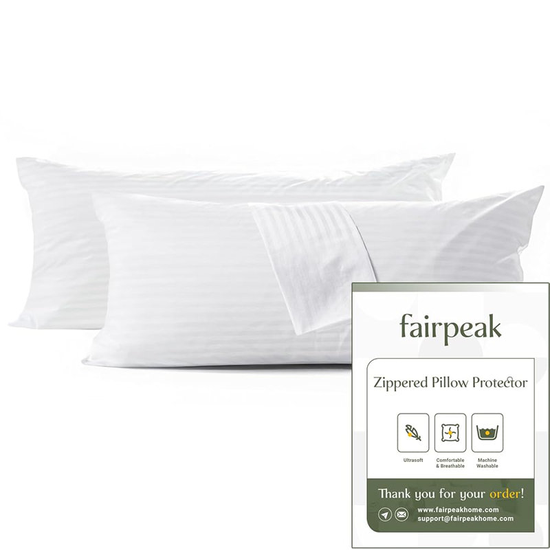 Fairpeak, Microfiber Pillowcases, Queen, 2 Pack, White, Queen Pillowcase