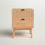 Elegant Neruda 2-Drawer Rattan Nightstand –Coastal Farmhouse with Mahogany Wood, Roller Glide Drawer-1204370717