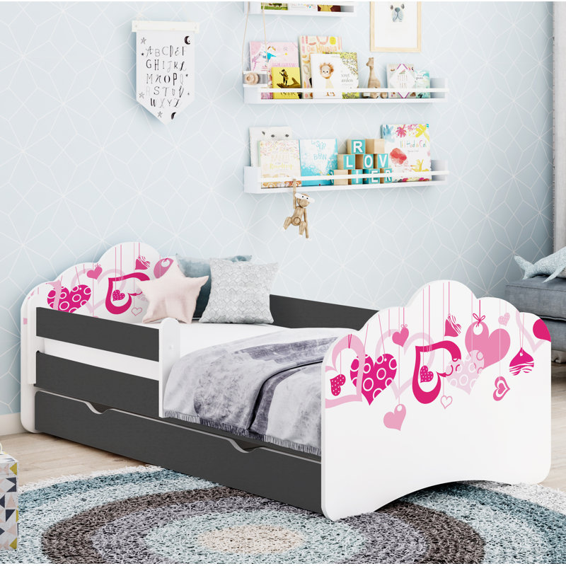 Berau European Toddler Solid Wood Bed Frame, Graphite, 70 x 140cm