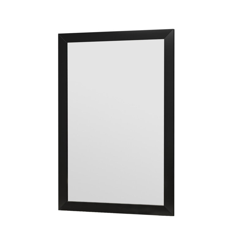Modern Dresser Mirror, Black, 19.7 x 29.5 x 0.8 inches | 100% MDF with Ecological Flotal-E Glass | Wall-Mounted Design | Stylish Solid Color for Contemporary Bedrooms & Dressing Areas