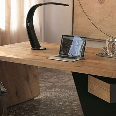 Black+Brown Rectangular Solid Wood+Iron desks