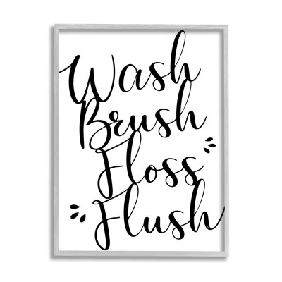 "Bathroom Rules", phrase encadrée sur bois par Martina, impression