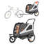 Remorque de vélo pour chien, supporte jusqu'à 100 lb, chariot de transport pour poussette 2 en 1 pour petits et grands chiens, cadre pliant facile avec roue à dégagement rapide, coupleur de vélo universel, laisse interne