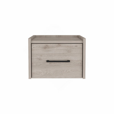 Floating Nightstand, Bedroom, Light Gray