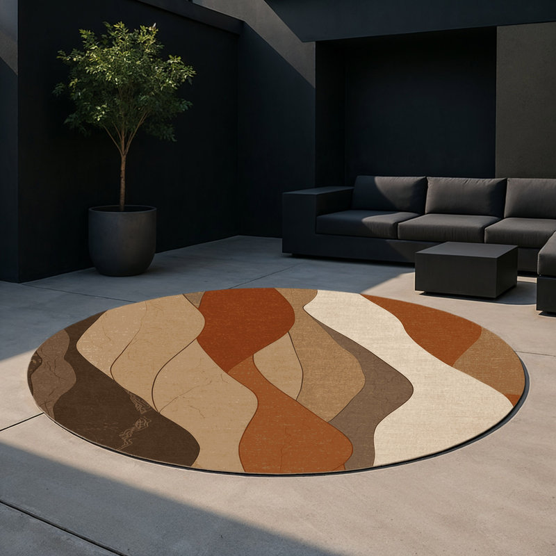 Dawn's Edge Indoor And Outdoor Area Rug, Round 5'