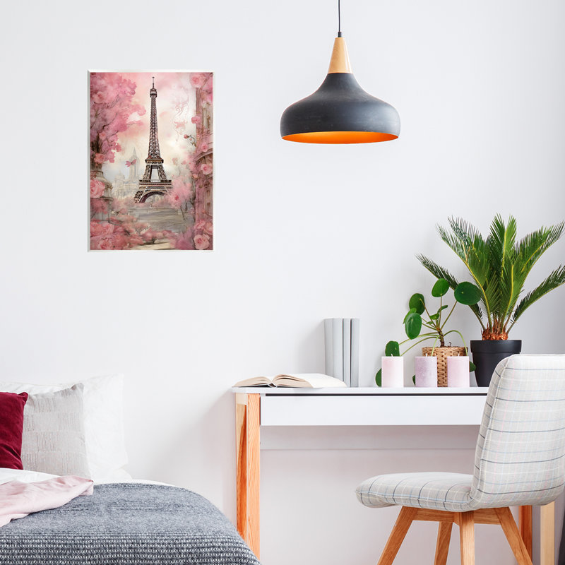 Plaque murale Paris City View in Bloom, design by Creative Studio, H 15 po x l 10 po
