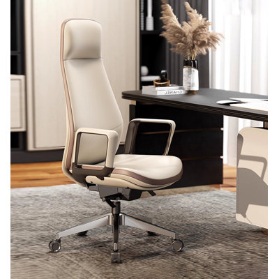Chaise de bureau inclinable légère en cuir et métal Light