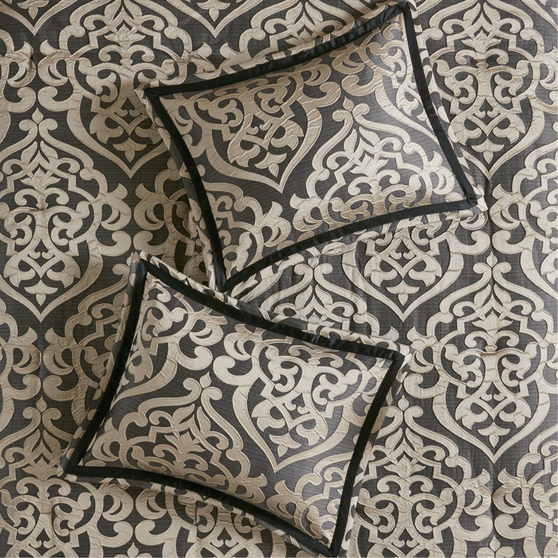 Édredon pour très grand lit 8 pièces, tissage texturé, conception élégante, coussins décoratifs, rembourrage, fer à repasser à vapeur froissé 8 pièces dans des couleurs douces, coussins brodés avec, pour le retrait